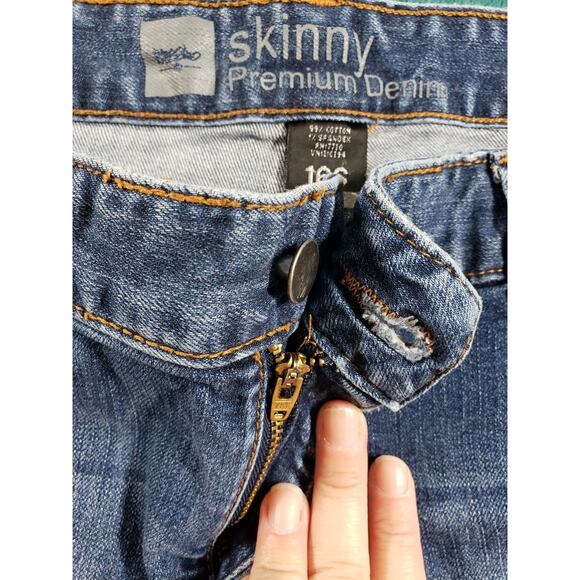 Mossimo Jeans Size 16 Short Womens Blue Stretch Denim Pants Mid Rise Skinny - Picture 4 of 11